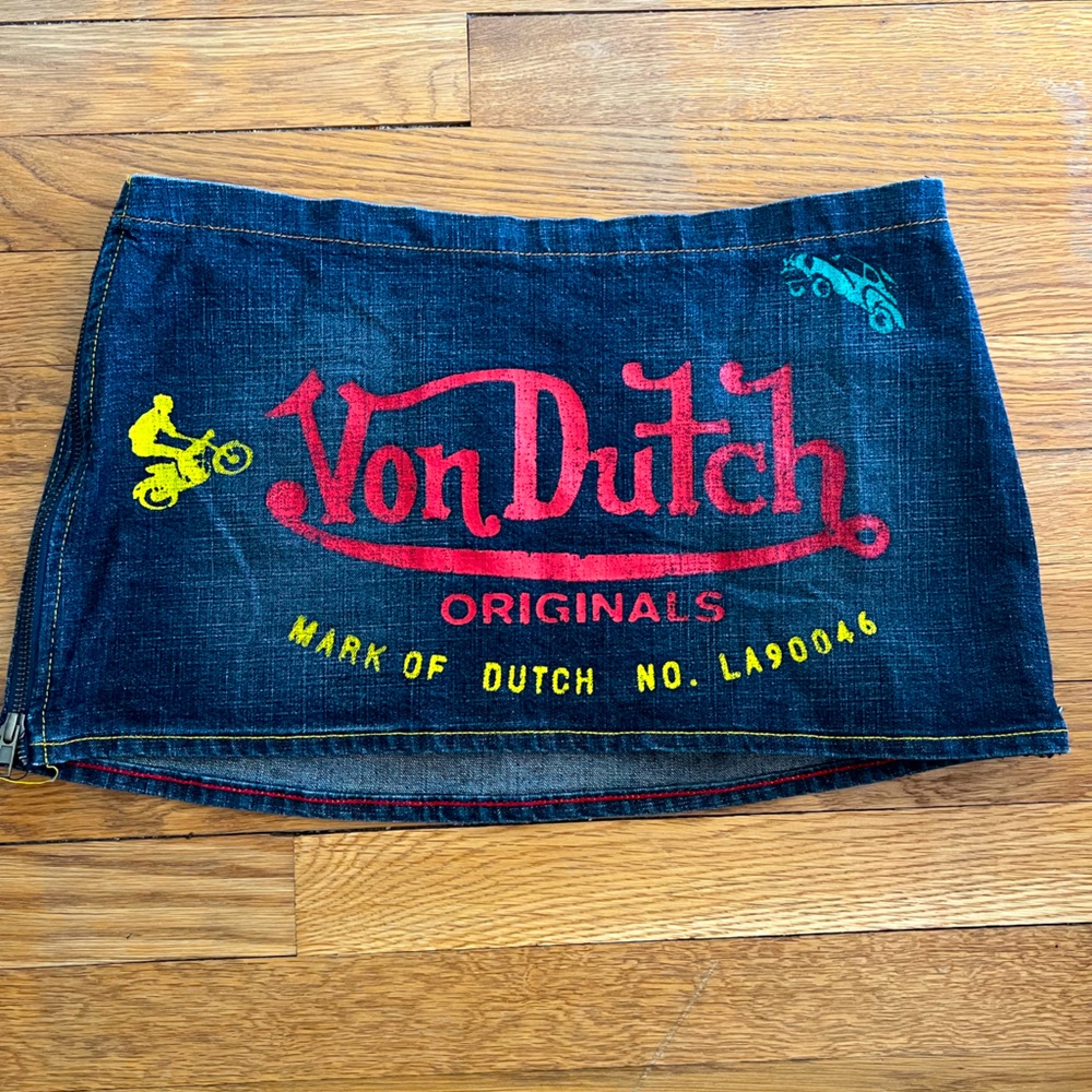 Von Dutch Jean Skirt Size Medium